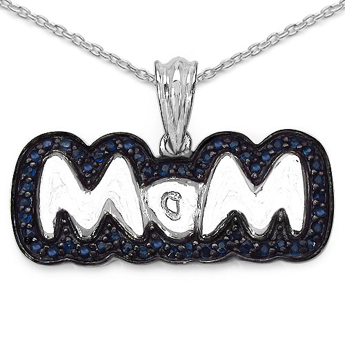 1.02 Carat Genuine Blue Sapphire .925 Sterling Silver Pendant on sale at MyriadMart