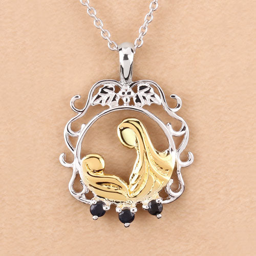 0.12 Carat Genuine Blue Sapphire .925 Sterling Silver Pendant on sale at MyriadMart