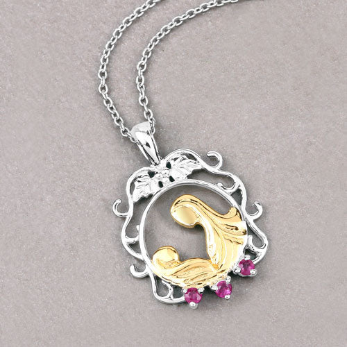 0.14 Carat Genuine Ruby .925 Sterling Silver Pendant on sale at MyriadMart