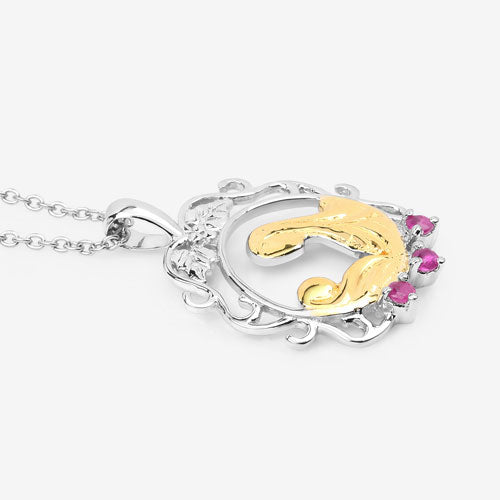 0.14 Carat Genuine Ruby .925 Sterling Silver Pendant on sale at MyriadMart