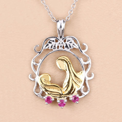 0.14 Carat Genuine Ruby .925 Sterling Silver Pendant on sale at MyriadMart