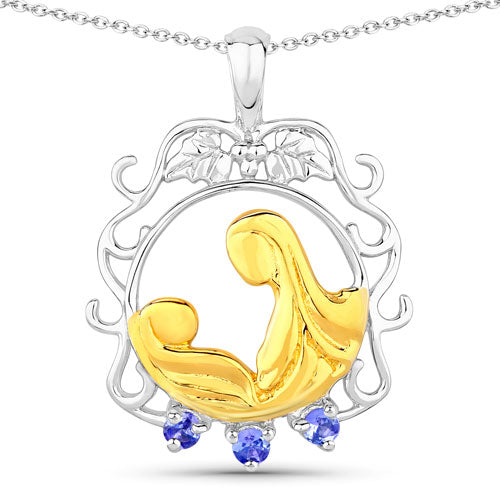 0.11 Carat Genuine Tanzanite .925 Sterling Silver Pendant on sale at MyriadMart