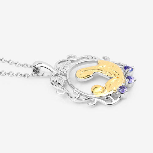 0.11 Carat Genuine Tanzanite .925 Sterling Silver Pendant on sale at MyriadMart