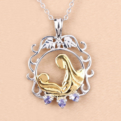 0.11 Carat Genuine Tanzanite .925 Sterling Silver Pendant on sale at MyriadMart