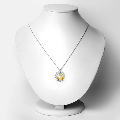 0.09 Carat Genuine Emerald .925 Sterling Silver Pendant on sale at MyriadMart