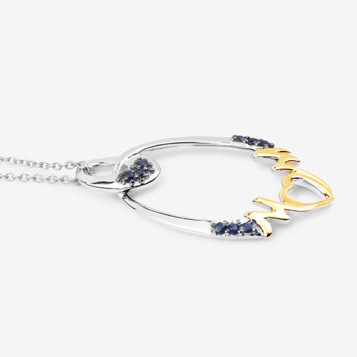 0.18 Carat Genuine Blue Sapphire .925 Sterling Silver Pendant on sale at MyriadMart
