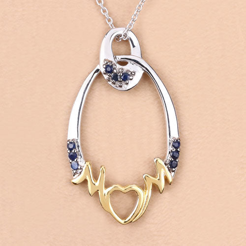 0.18 Carat Genuine Blue Sapphire .925 Sterling Silver Pendant on sale at MyriadMart
