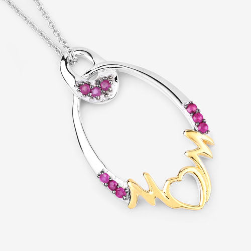 0.18 Carat Genuine Ruby .925 Sterling Silver Pendant on sale at MyriadMart