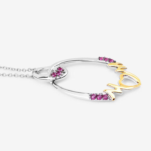 0.18 Carat Genuine Ruby .925 Sterling Silver Pendant on sale at MyriadMart