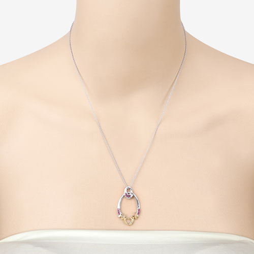 0.18 Carat Genuine Ruby .925 Sterling Silver Pendant on sale at MyriadMart