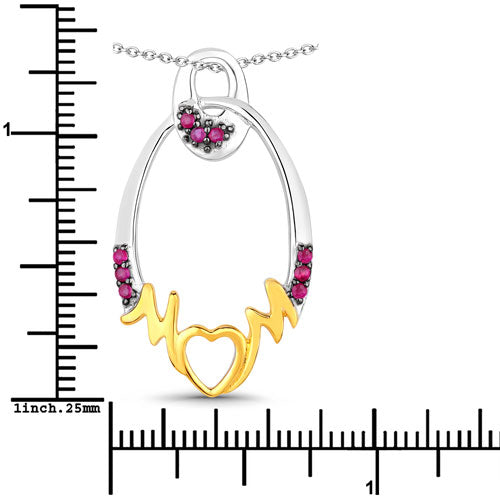 0.18 Carat Genuine Ruby .925 Sterling Silver Pendant on sale at MyriadMart