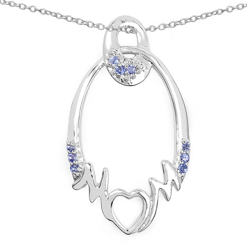 0.18 Carat Genuine Tanzanite .925 Sterling Silver Pendant on sale at MyriadMart