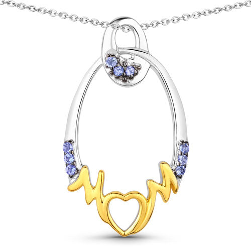 0.18 Carat Genuine Tanzanite .925 Sterling Silver Pendant on sale at MyriadMart