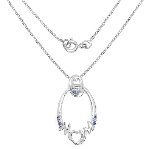 0.18 Carat Genuine Tanzanite .925 Sterling Silver Pendant on sale at MyriadMart
