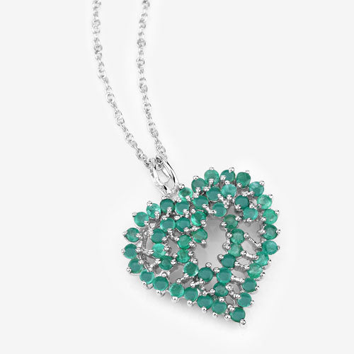 1.53 Carat Genuine Emerald .925 Sterling Silver Pendant on sale at MyriadMart