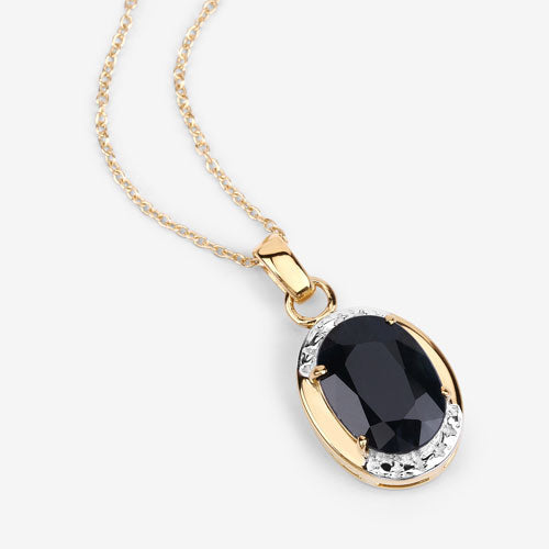 7.50 Carat Genuine Black Sapphire .925 Sterling Silver Pendant on sale at MyriadMart