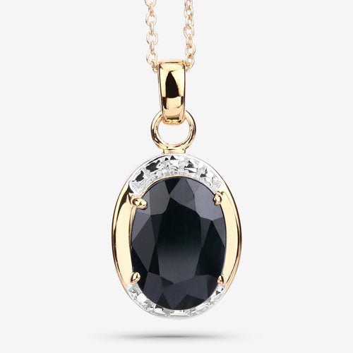 7.50 Carat Genuine Black Sapphire .925 Sterling Silver Pendant on sale at MyriadMart