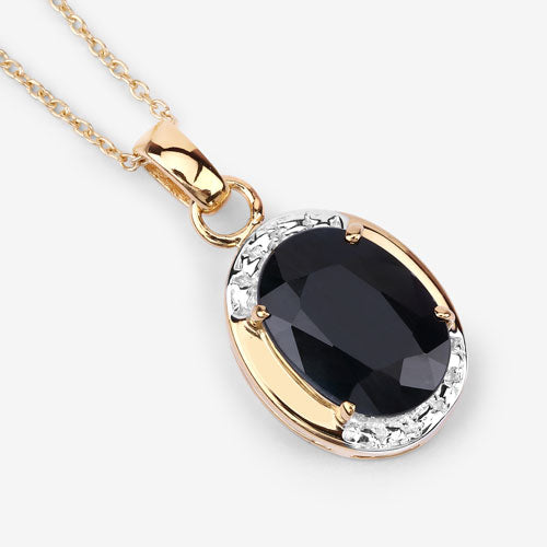 7.50 Carat Genuine Black Sapphire .925 Sterling Silver Pendant on sale at MyriadMart