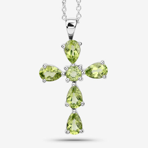 2.24 Carat Genuine Peridot .925 Sterling Silver Pendant on sale at MyriadMart
