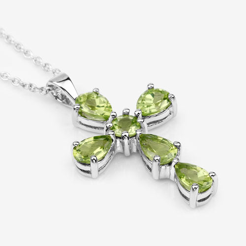 2.24 Carat Genuine Peridot .925 Sterling Silver Pendant on sale at MyriadMart