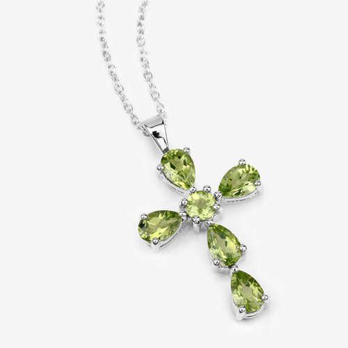 2.24 Carat Genuine Peridot .925 Sterling Silver Pendant on sale at MyriadMart