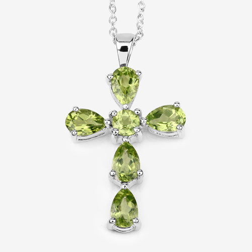 2.24 Carat Genuine Peridot .925 Sterling Silver Pendant on sale at MyriadMart