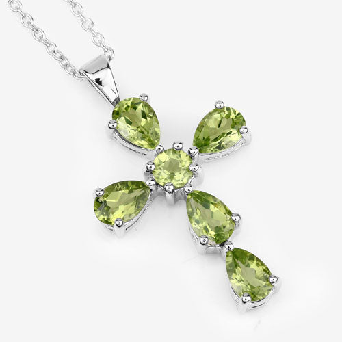2.24 Carat Genuine Peridot .925 Sterling Silver Pendant on sale at MyriadMart