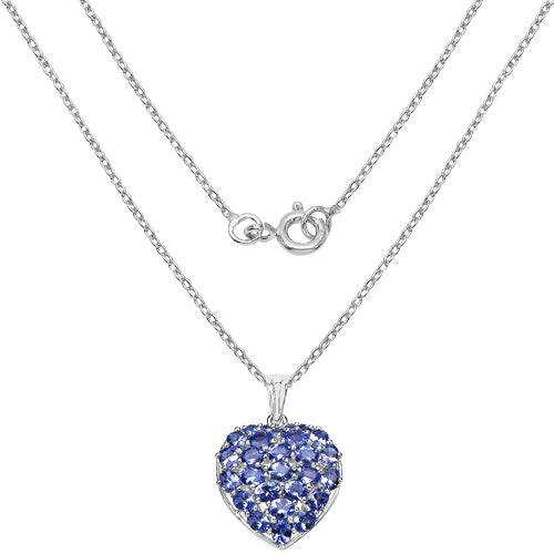 3.96 Carat Genuine Tanzanite .925 Sterling Silver Pendant on sale at MyriadMart