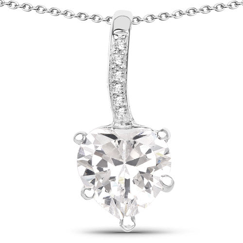 4.46 Carat Genuine White Cubic Zirconia .925 Sterling Silver Pendant on sale at MyriadMart