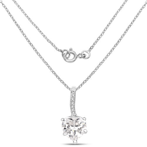 4.46 Carat Genuine White Cubic Zirconia .925 Sterling Silver Pendant on sale at MyriadMart