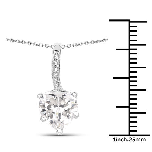 4.46 Carat Genuine White Cubic Zirconia .925 Sterling Silver Pendant on sale at MyriadMart