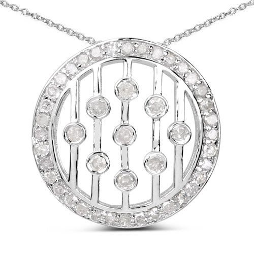 0.53 Carat Genuine White Diamond .925 Sterling Silver Pendant on sale at MyriadMart