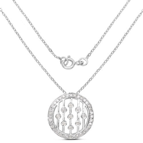 0.53 Carat Genuine White Diamond .925 Sterling Silver Pendant on sale at MyriadMart