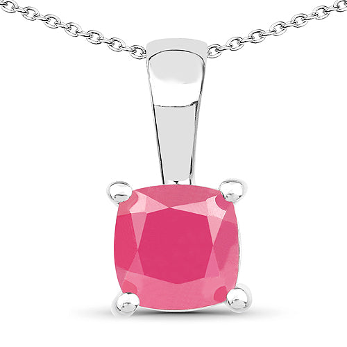 1.80 Carat Genuine Emerald, Glass Filled Ruby & Glass Filled Sapphire .925 Sterling Silver Pendant on sale at MyriadMart