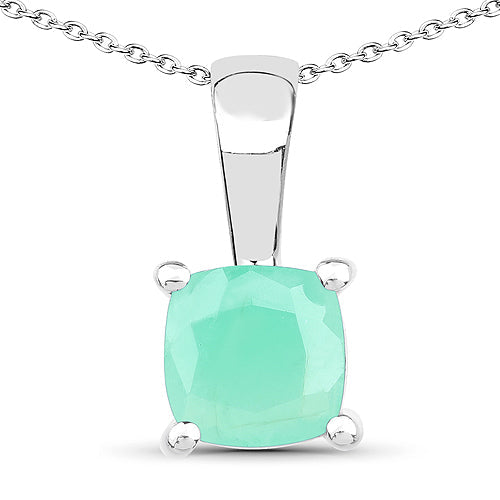 1.80 Carat Genuine Emerald, Glass Filled Ruby & Glass Filled Sapphire .925 Sterling Silver Pendant on sale at MyriadMart