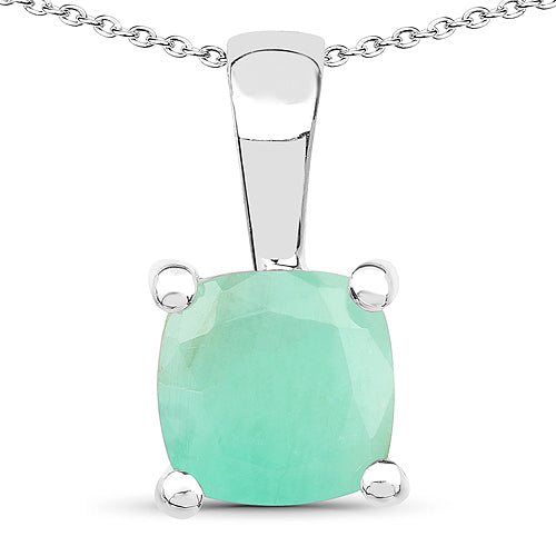 3.00 Carat Genuine Emerald, Glass Filled Ruby & Glass Filled Sapphire .925 Sterling Silver Pendant on sale at MyriadMart