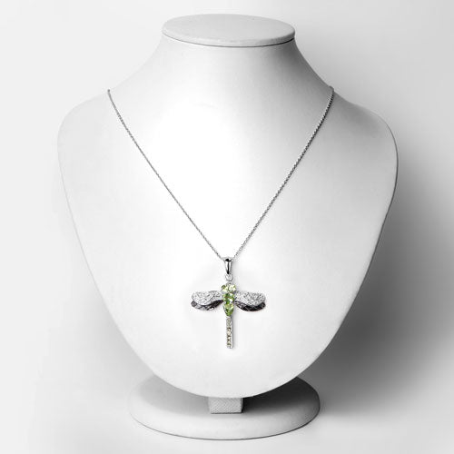 1.98 Carat Genuine Peridot and White Topaz .925 Sterling Silver Pendant on sale at MyriadMart