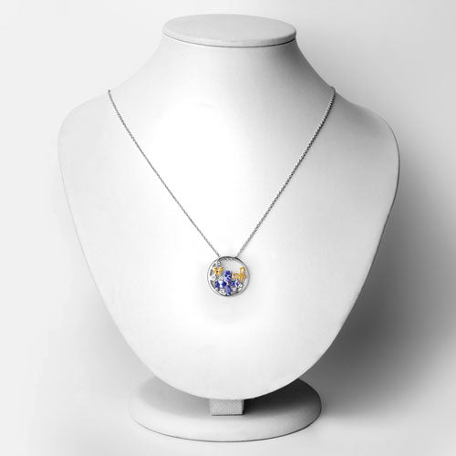 1.33 Carat Genuine Tanzanite and White Topaz .925 Sterling Silver Pendant on sale at MyriadMart
