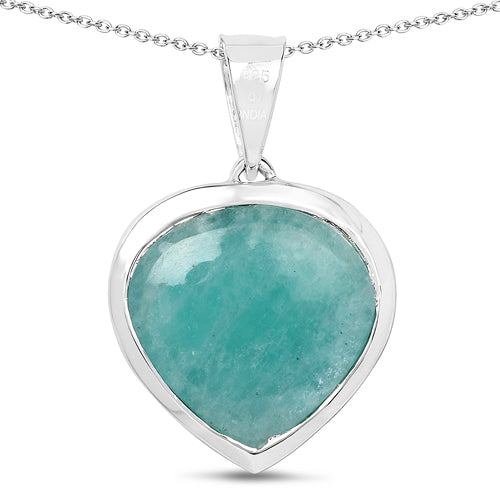 9.79 Carat Genuine Amazonite & Tanzanite .925 Sterling Silver Pendant on sale at MyriadMart
