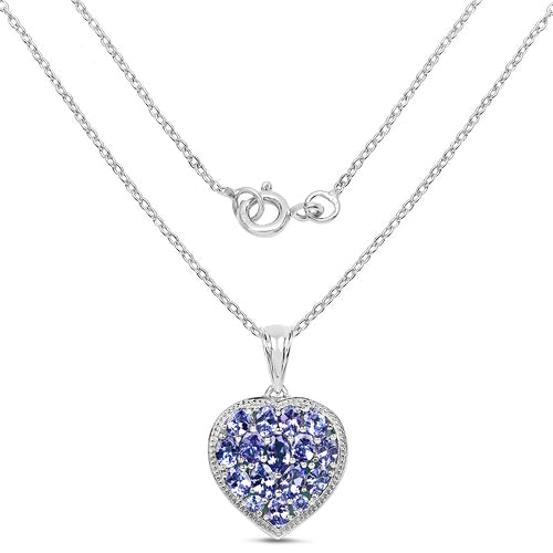 9.79 Carat Genuine Amazonite & Tanzanite .925 Sterling Silver Pendant on sale at MyriadMart