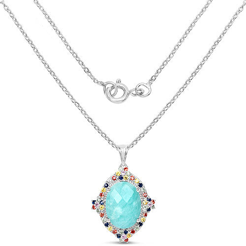 18.50 Carat Genuine Multi Stone .925 Sterling Silver Pendant on sale at MyriadMart