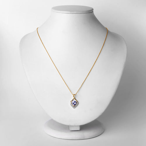 0.96 Carat Genuine Tanzanite and White Topaz .925 Sterling Silver Pendant on sale at MyriadMart
