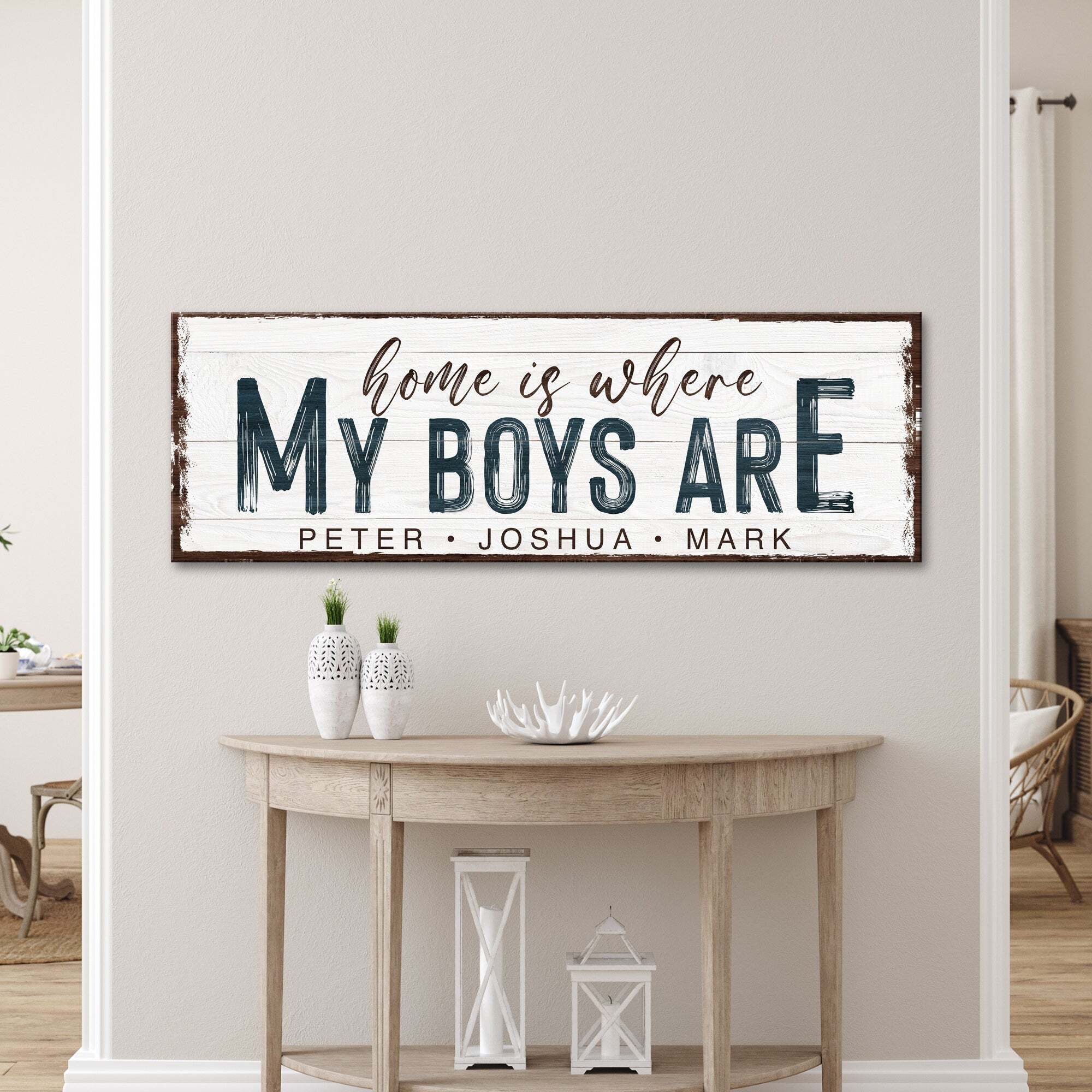 Home Is Where My Boys Are Sign on sale at MyriadMart