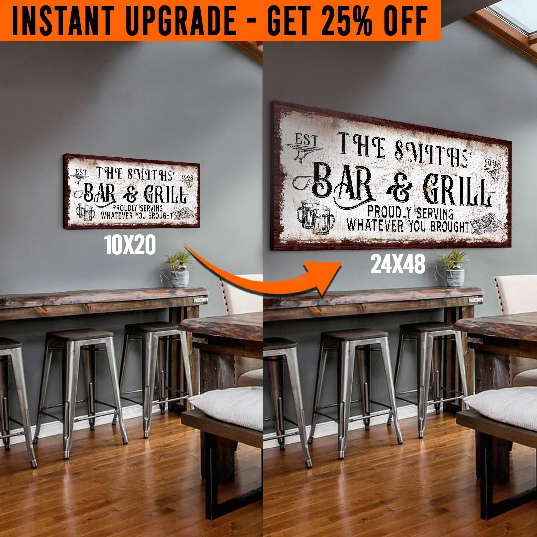 Upgrade Your 'Bar & Grill' Style 1 Canvas To 24x48 Inches on sale at MyriadMart