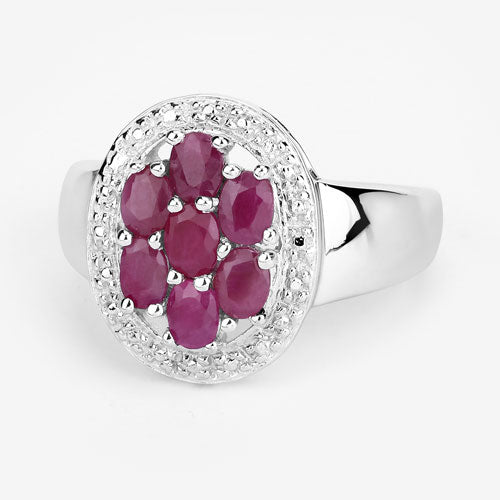 1.54 Carat Genuine Ruby .925 Sterling Silver Ring on sale at MyriadMart