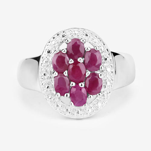 1.54 Carat Genuine Ruby .925 Sterling Silver Ring on sale at MyriadMart