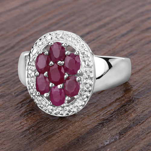 1.54 Carat Genuine Ruby .925 Sterling Silver Ring on sale at MyriadMart