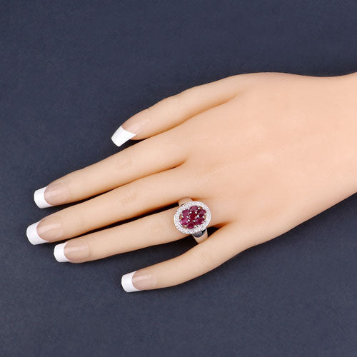 1.54 Carat Genuine Ruby .925 Sterling Silver Ring on sale at MyriadMart