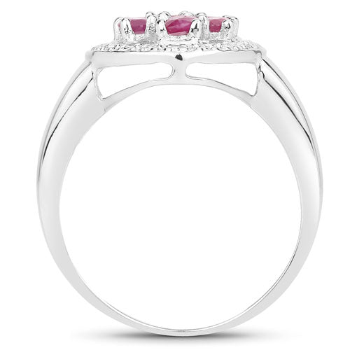 1.54 Carat Genuine Ruby .925 Sterling Silver Ring on sale at MyriadMart