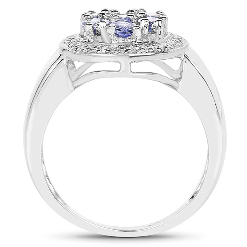 1.19 Carat Genuine Tanzanite .925 Sterling Silver Ring on sale at MyriadMart